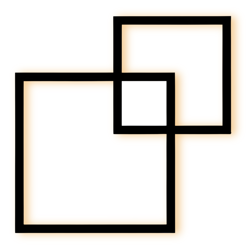 LumoSquare – Fyrkantig Vägglampa i Metall med Dimbart LED-ljus och Fjärrkontroll