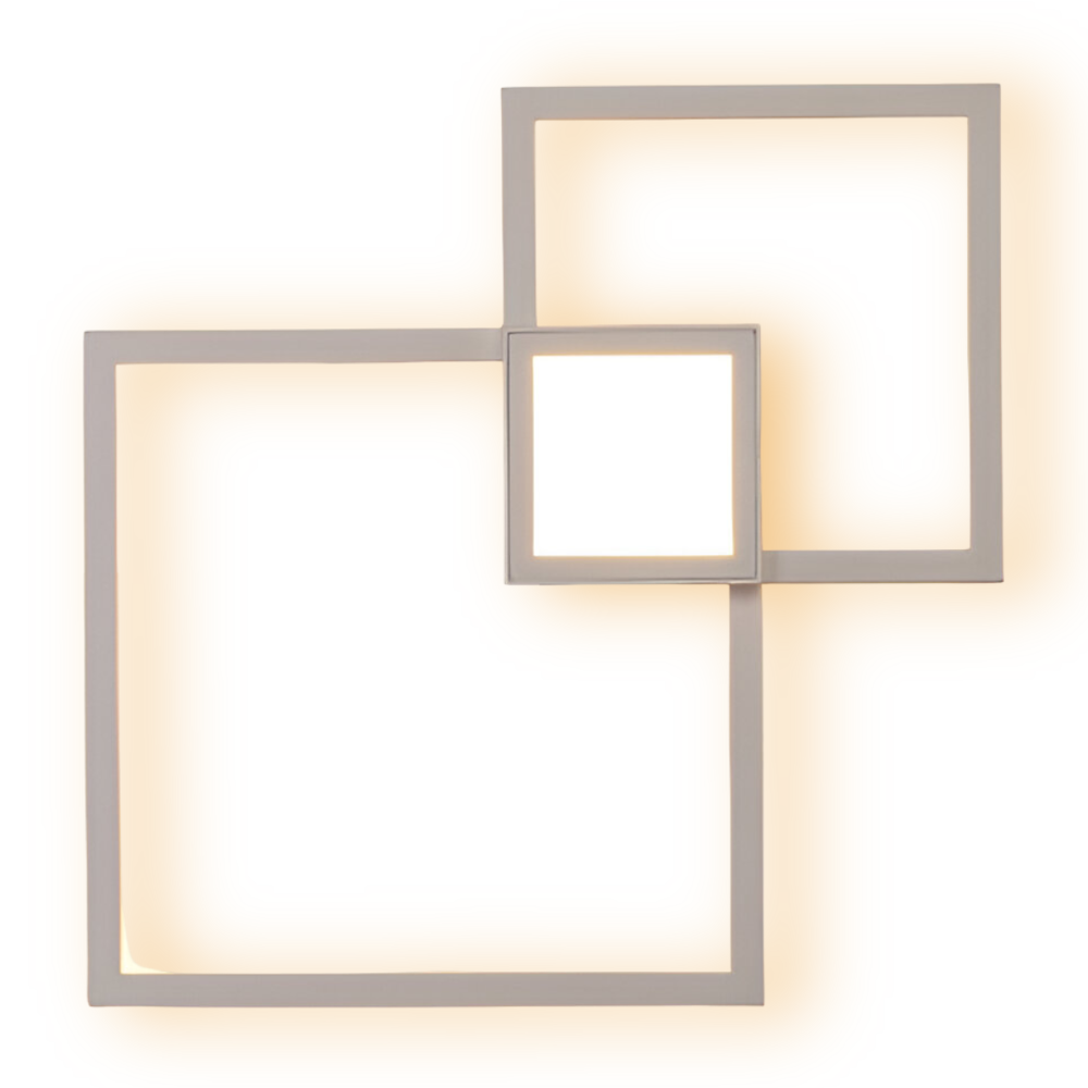 LumoSquare – Fyrkantig Vägglampa i Metall med Dimbart LED-ljus och Fjärrkontroll