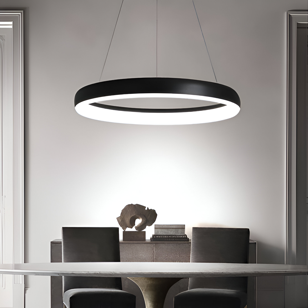 CircaLume – Minimalistisk Rund LED Pendellampa i Svart & Vit