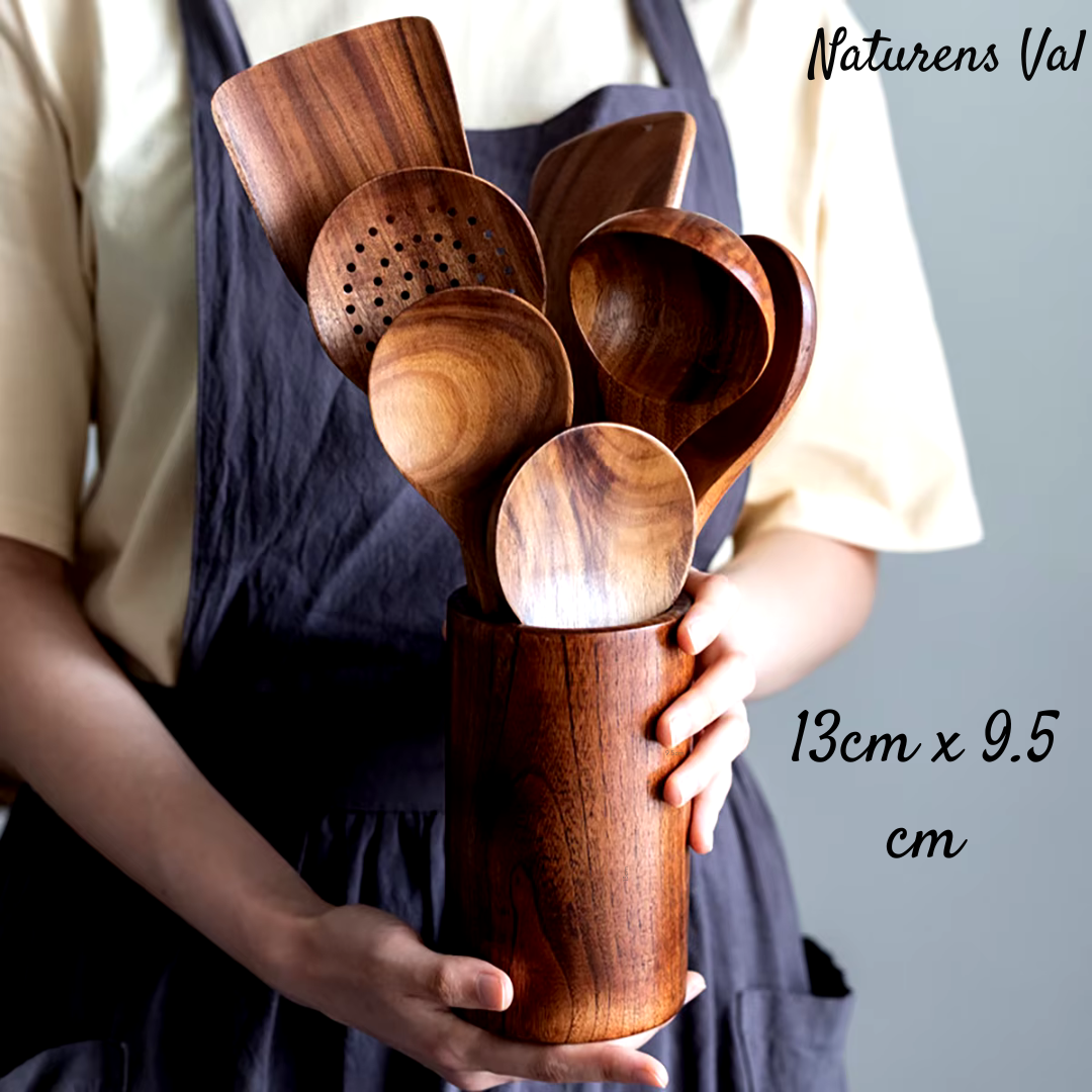 Naturens Val – Hållbart Köksredskapsset i Teakträ