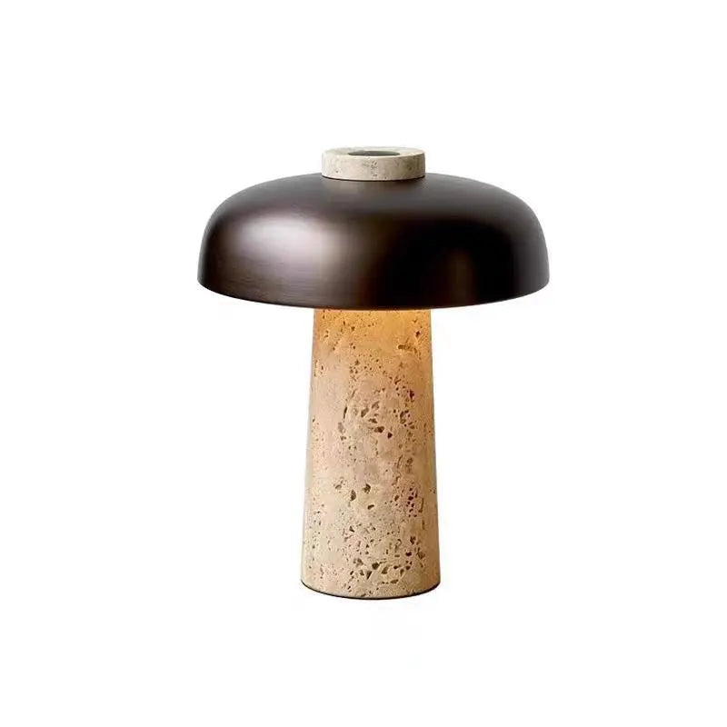 LjusHarmoni – Naturlig bordslampa i travertin med skandinaviskt Wabi-Sabi-design
