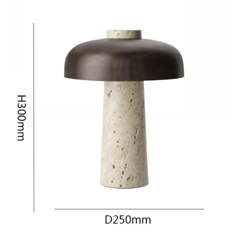 LjusHarmoni – Naturlig bordslampa i travertin med skandinaviskt Wabi-Sabi-design
