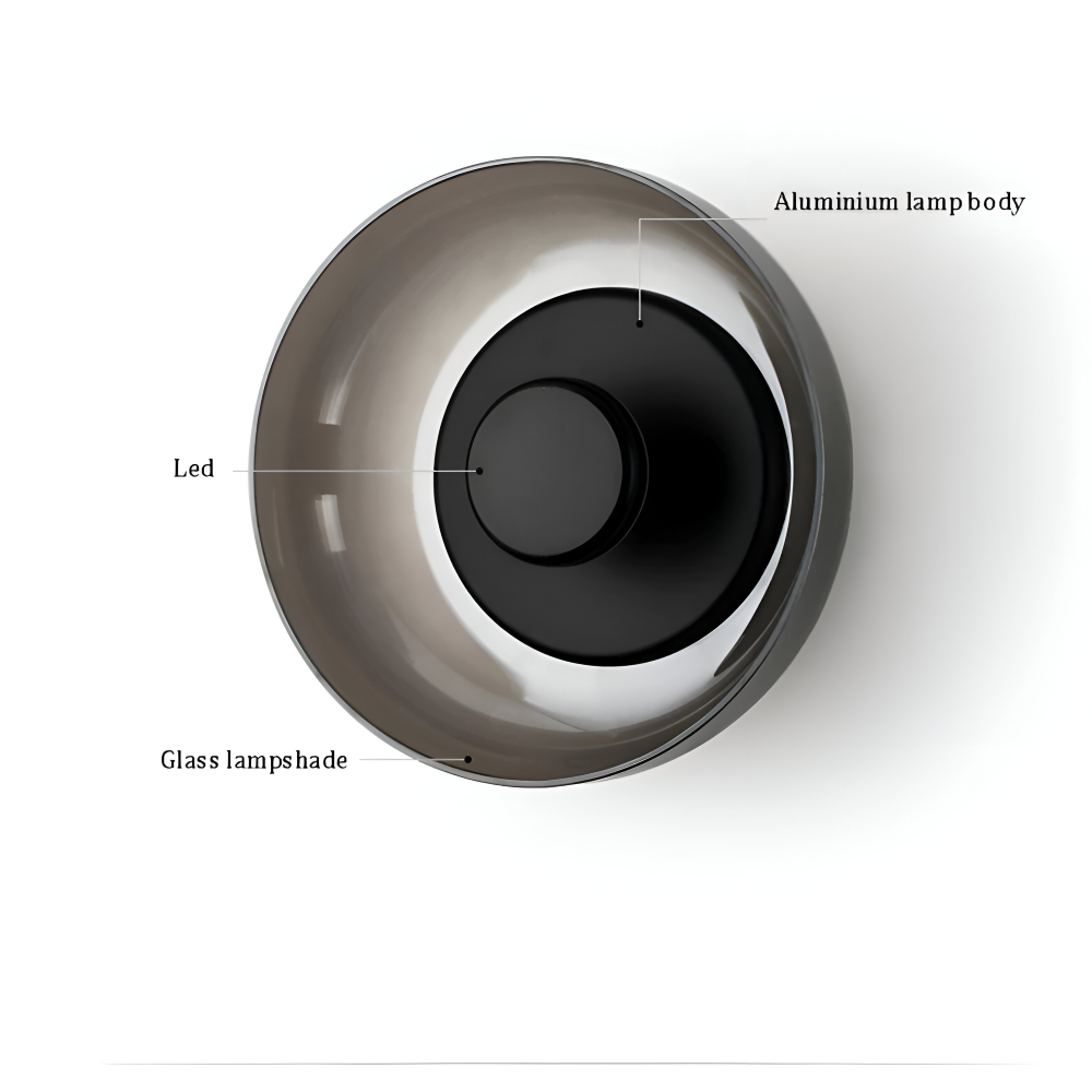 NordBowl – Rund Skandinavisk Vägglampa i Glas & Aluminium | Modern Nordic LED Väggbelysning