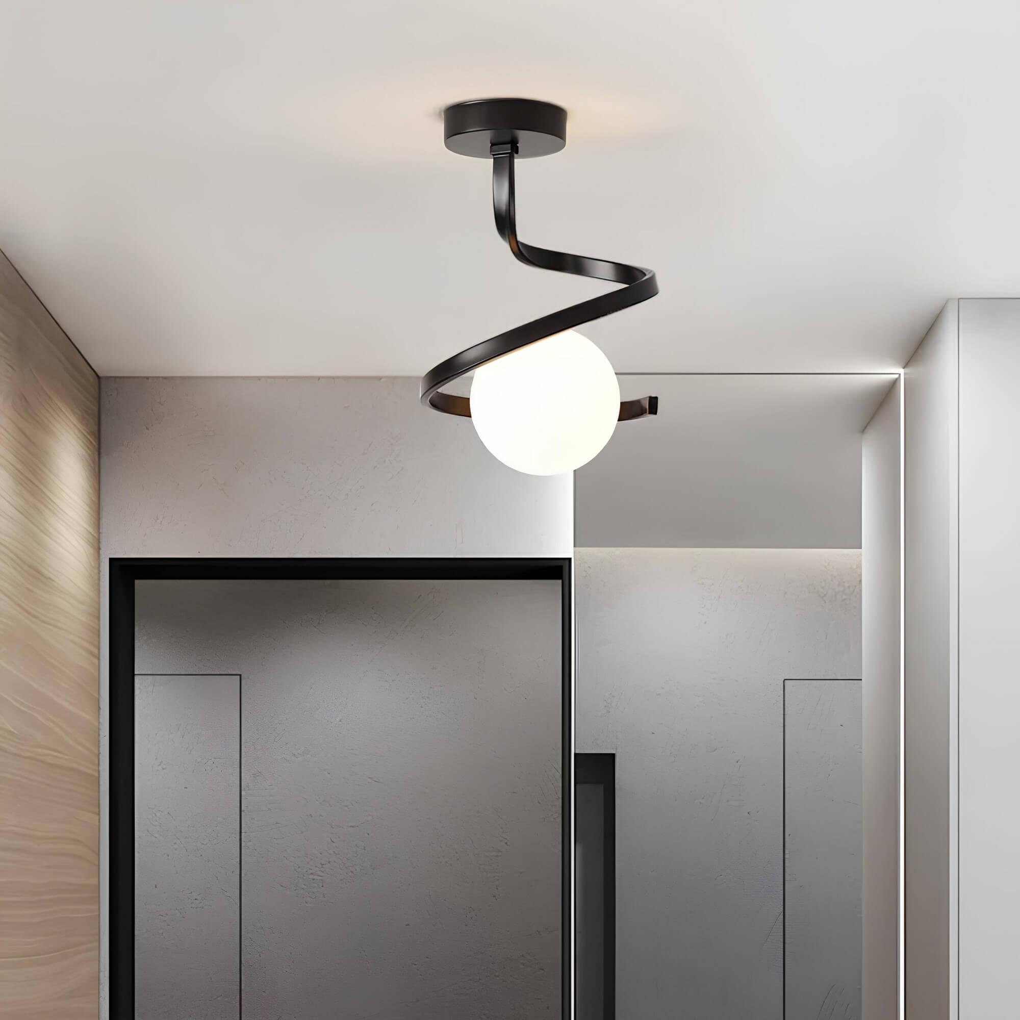 Modern taklampa med glaskula för vardagsrum och sovrum
