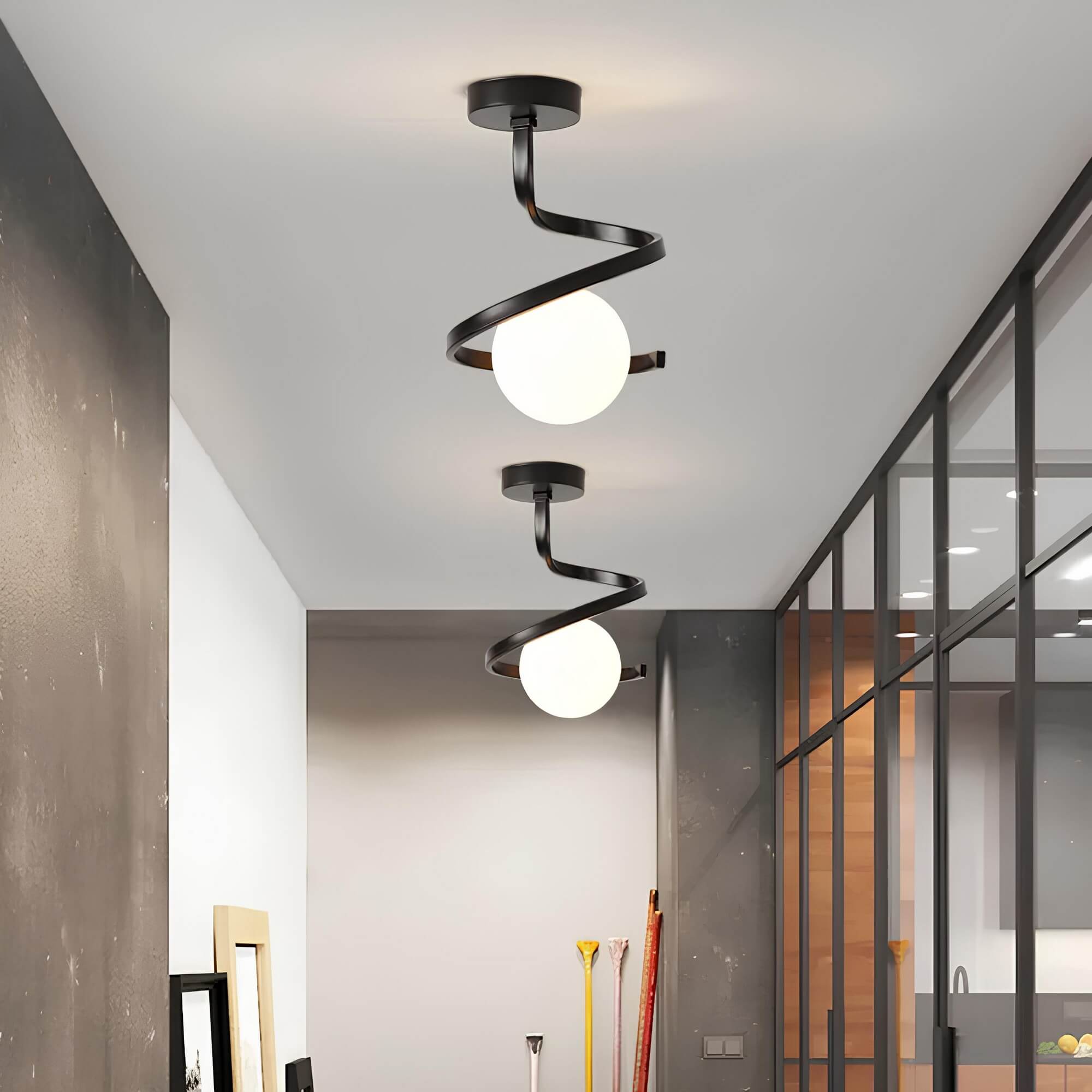 Modern taklampa med glaskula för vardagsrum och sovrum