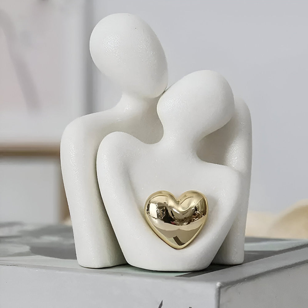 MonoHjärta Skulptur – Modern Minimalistisk Parfigur i Keramik