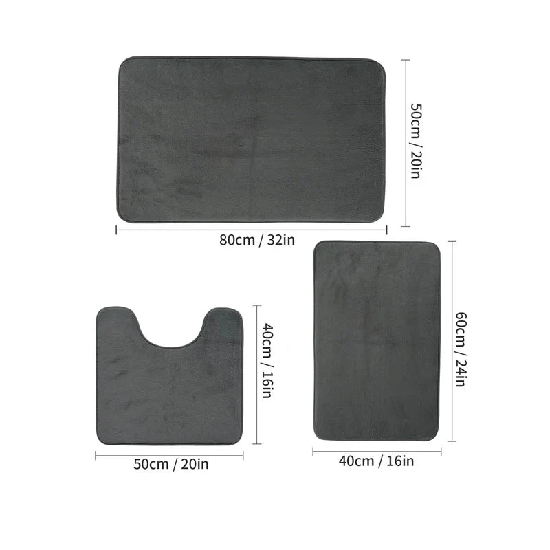 Mjuk badrumsmatta i memory foam 3 delar