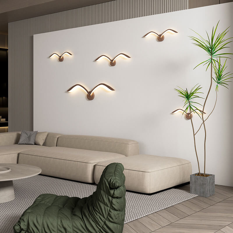 Modern vågformad LED-vägglampa med varmt ljus