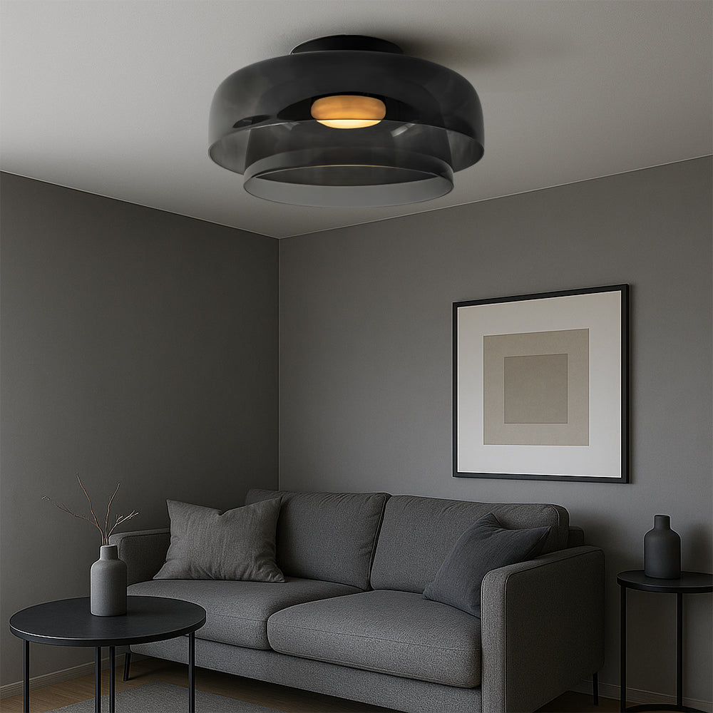 Bauhaus-pendellampa med skiktade glasskärmar