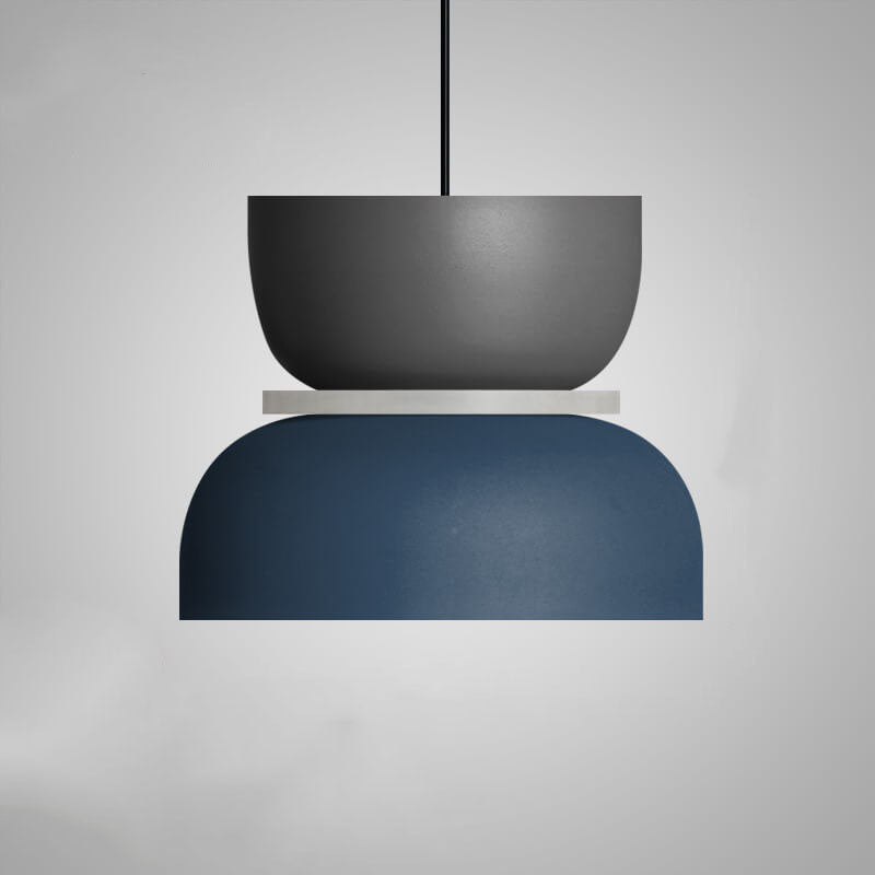 Modern kupolformad LED-pendellampa i tvåfärgad metall