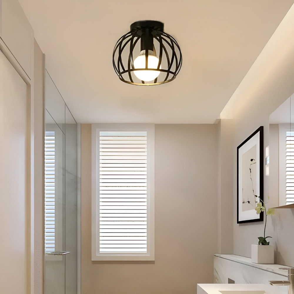 AisleShine – Geometrisk Taklampa i Svart Järn