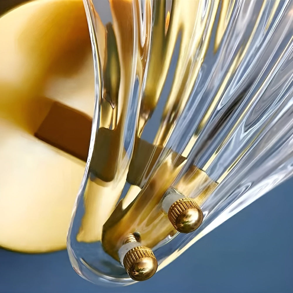 CoastalGleam – Vägglampa i Glas & Mässing med Kustinspirerad Minimalism