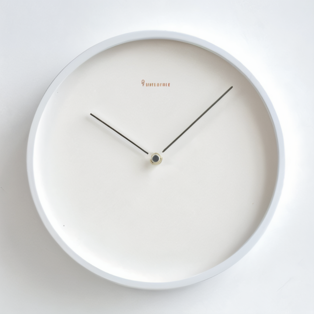 HaloQuiet – Elegant Vit Metallväggklocka i Modern Minimalism