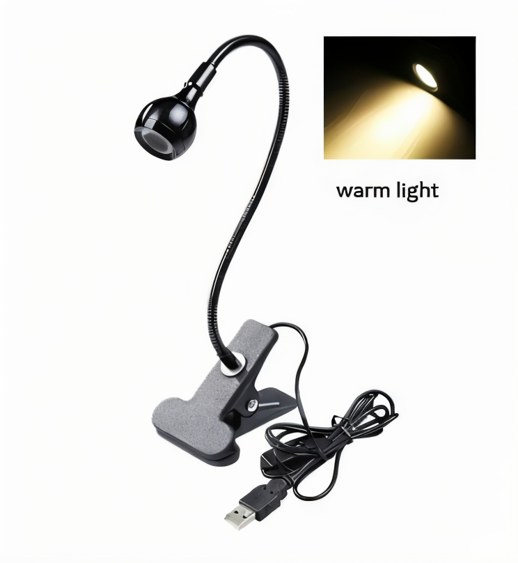 ClipNGlow – Flexibel 360° Skrivbordslampa med USB-ström och Klämfäste