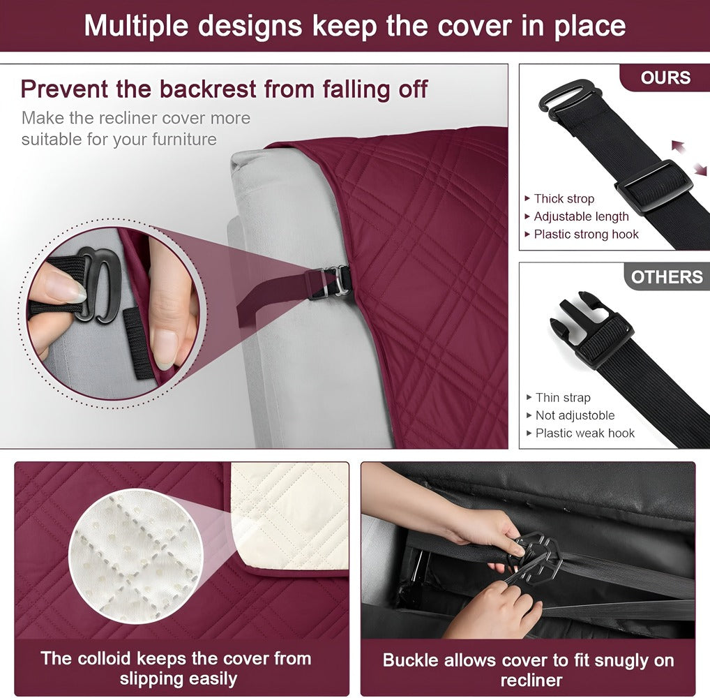 SnugGrid Shield – Rutigt Halkfritt Möbelskydd för Recliner-soffor