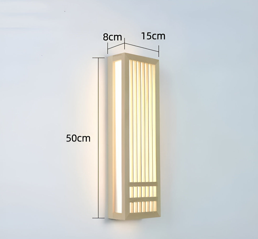 DoaGlow – Japansk Vägglampa i Trä och Akryl | Modern Japansk Design för Harmonisk Belysning