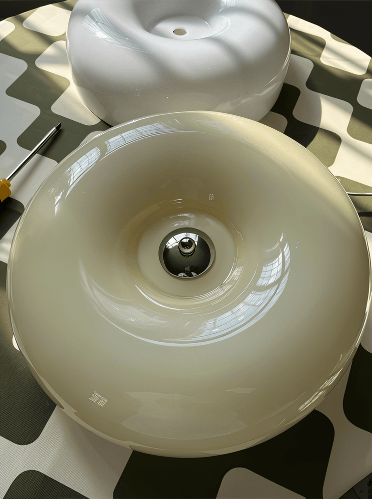 Lunadon – Modern Skandinavisk Taklampa i Vitt Glas