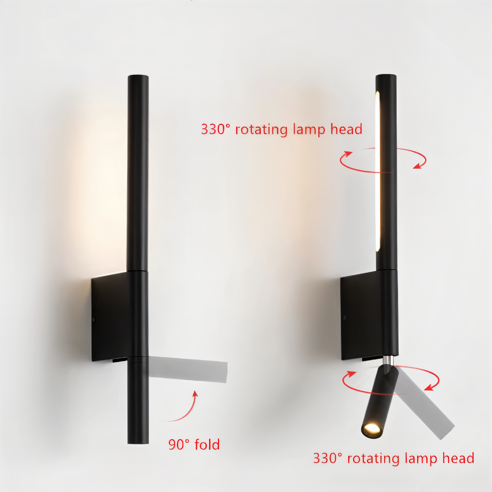 DuaBeam – Minimalistisk Aluminium Vägglampa | 330° Svängbar LED Väggbelysning för Sovrum & Läsning