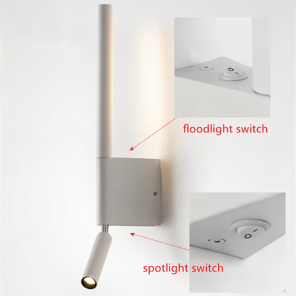 DuaBeam – Minimalistisk Aluminium Vägglampa | 330° Svängbar LED Väggbelysning för Sovrum & Läsning