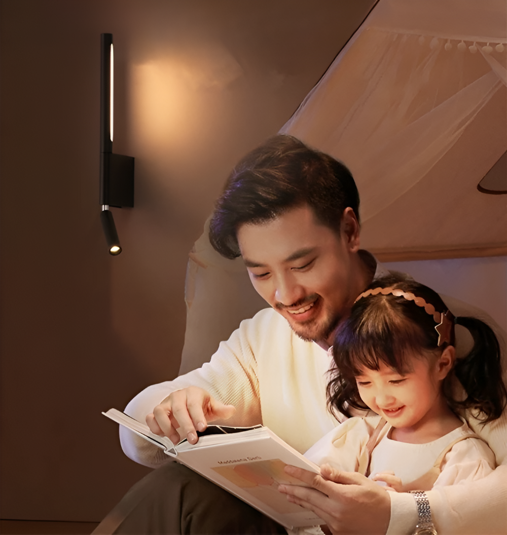 DuaBeam – Minimalistisk Aluminium Vägglampa | 330° Svängbar LED Väggbelysning för Sovrum & Läsning