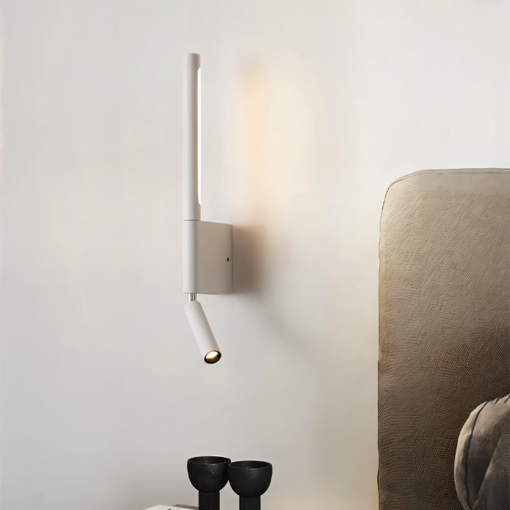 DuaBeam – Minimalistisk Aluminium Vägglampa | 330° Svängbar LED Väggbelysning för Sovrum & Läsning