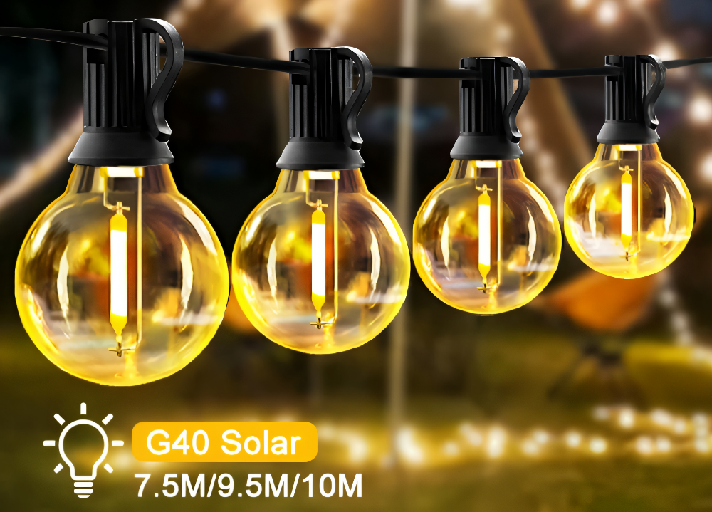 GlowSphere Utomhus Ljusgirland – Bruchsäker G40 Globe Dekorbelysning