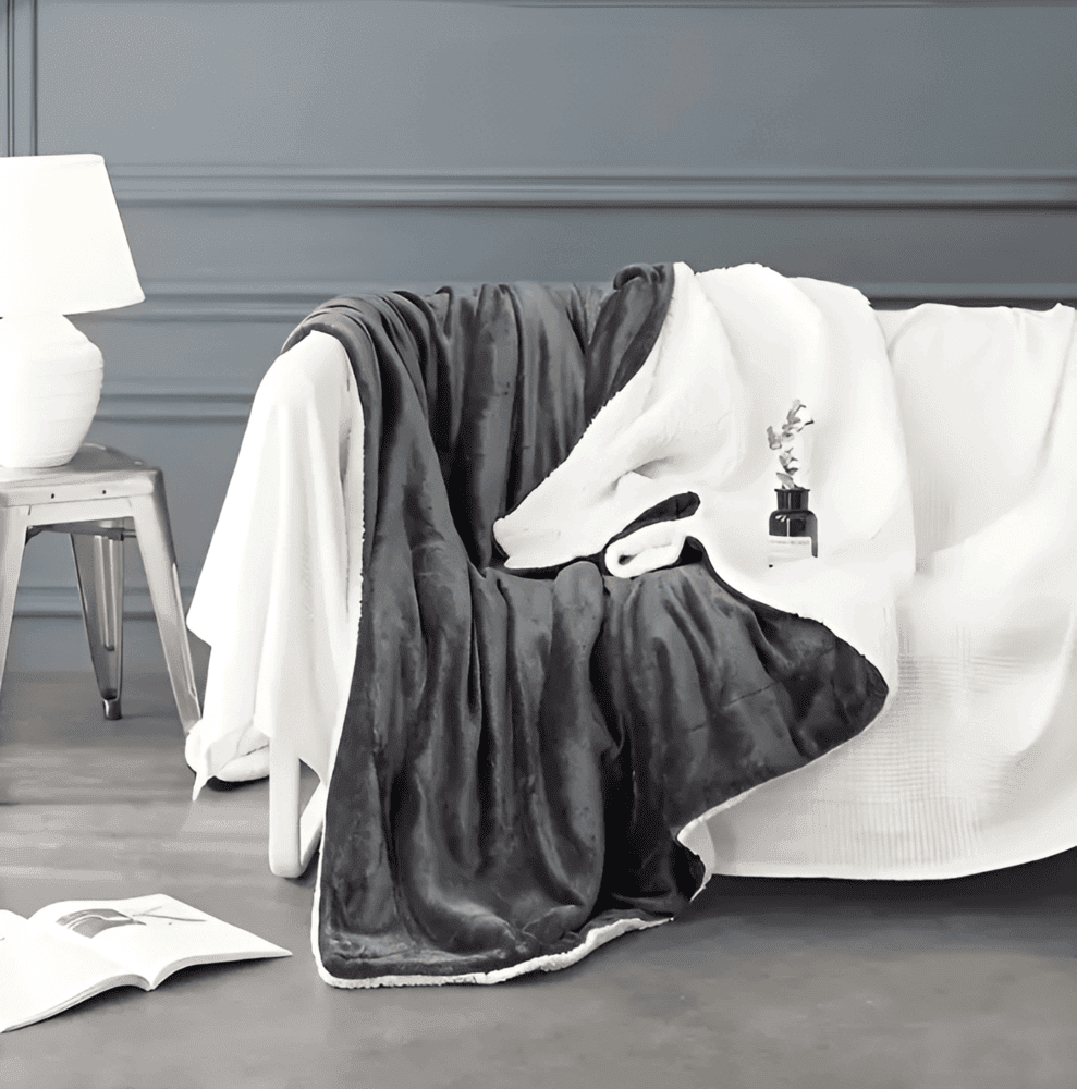 SnugSoft SherpaPlaid – Tjock, Fluffig och Lyxigt Varm Dubbelsidig Filt