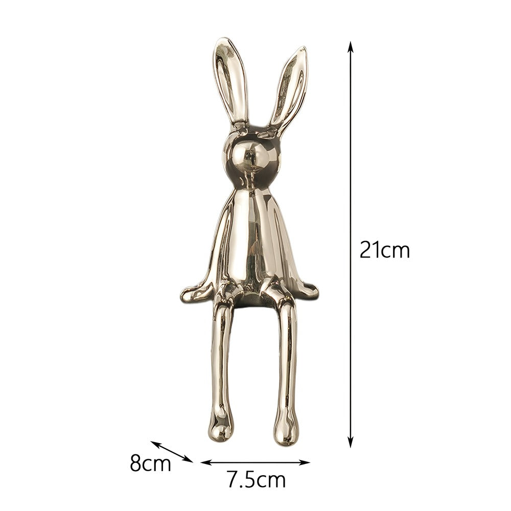 GlimmerHare – Gyllene Keramikfigur för Hylla och Bord