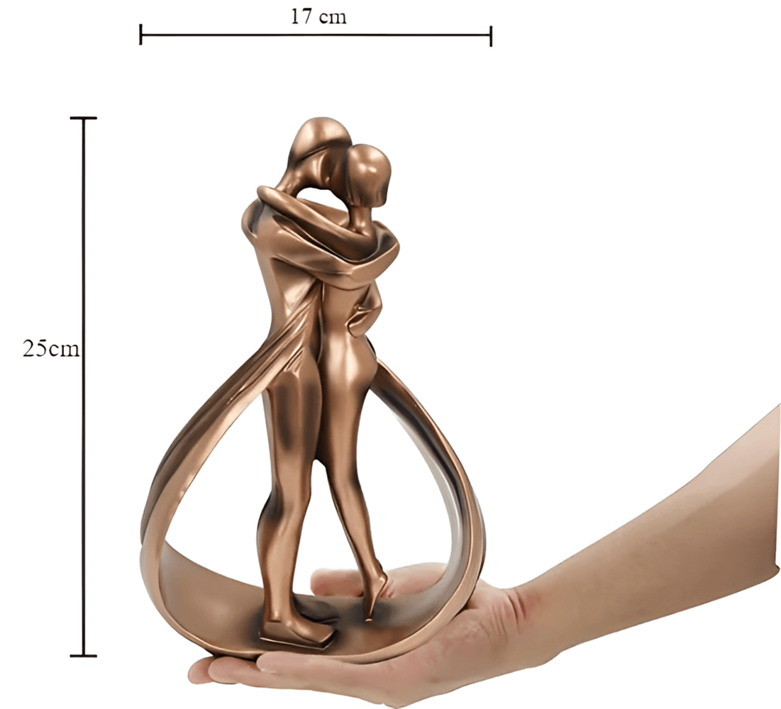 EternaKys Skulptur – Romantisk Abstrakt Kyssande Parfigur i Harts