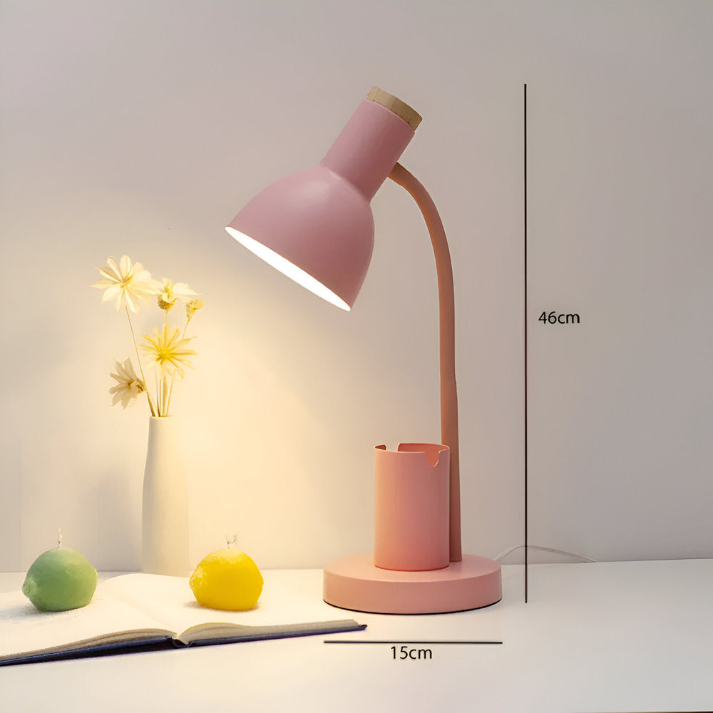 NordGlow – Modern Nordisk LED Bordslampa med Pennhållare och Ögonvänlig Belysning