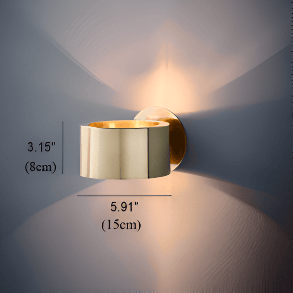 Aureo – Nutida Guld Trommellampa | Minimalistisk Vägglampa med Modern Design