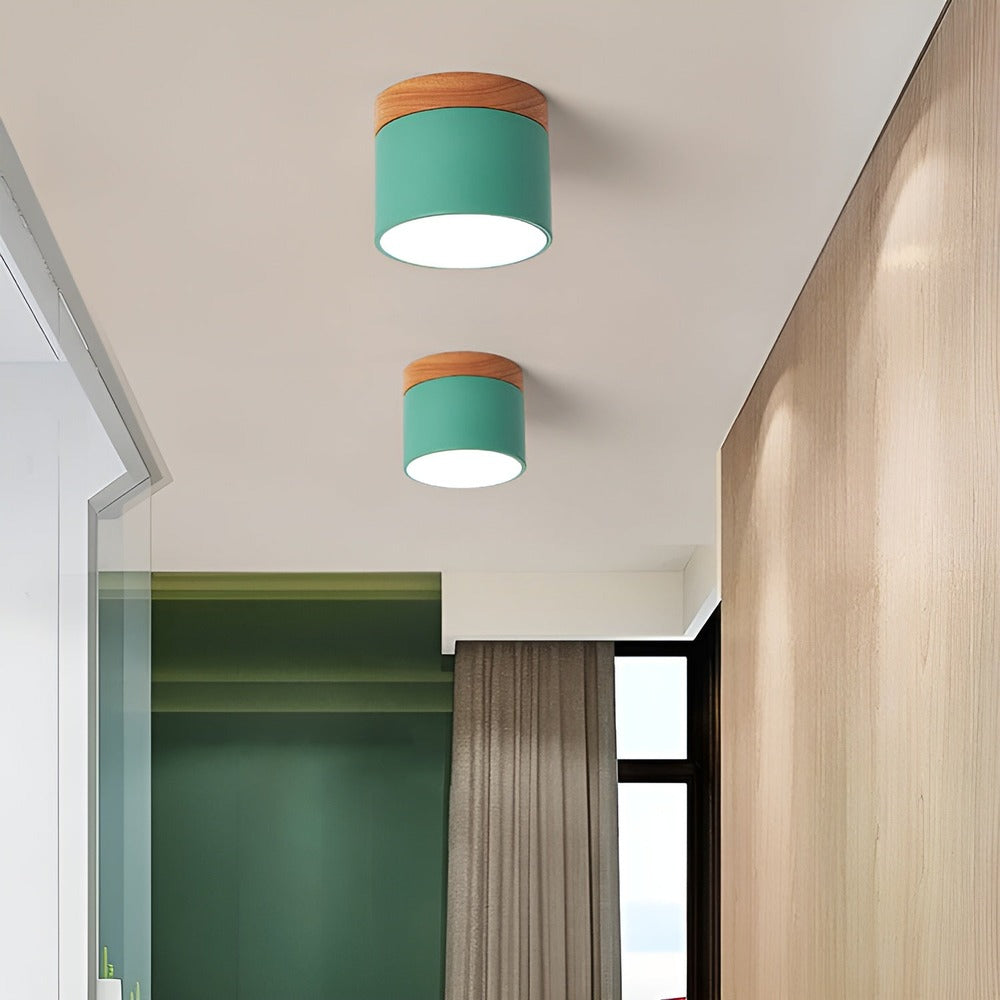 PastelGlow – Färgglad Cylinder Taklampa med Retro Minimalism