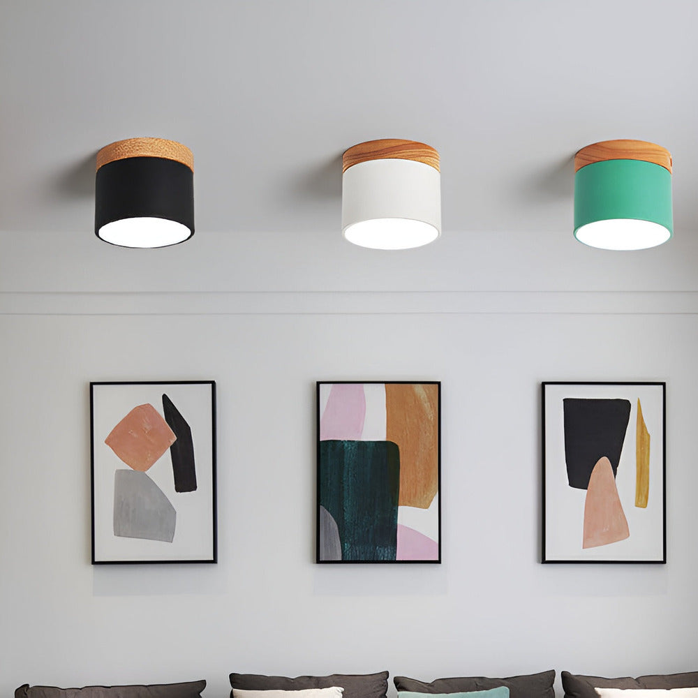 PastelGlow – Färgglad Cylinder Taklampa med Retro Minimalism