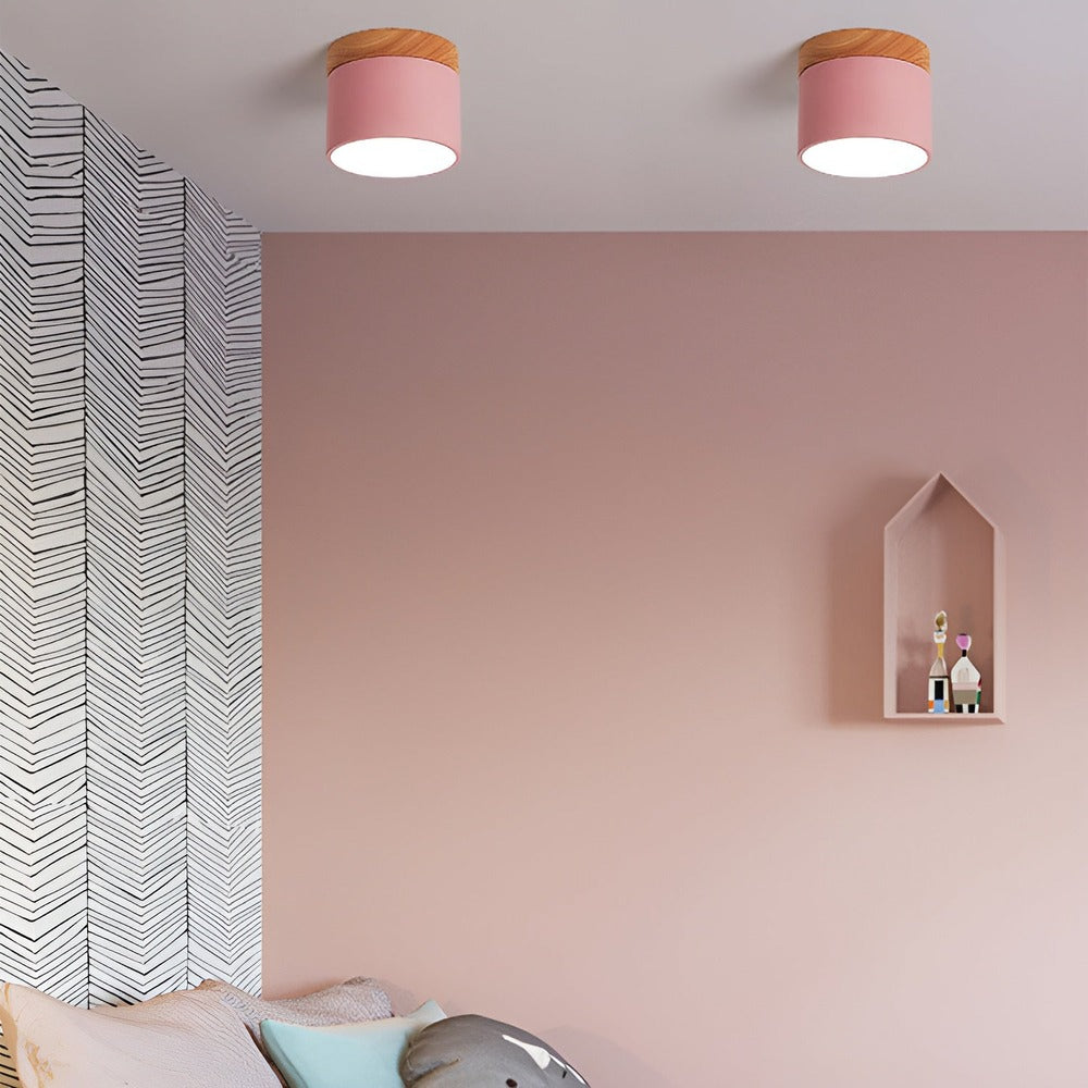 PastelGlow – Färgglad Cylinder Taklampa med Retro Minimalism