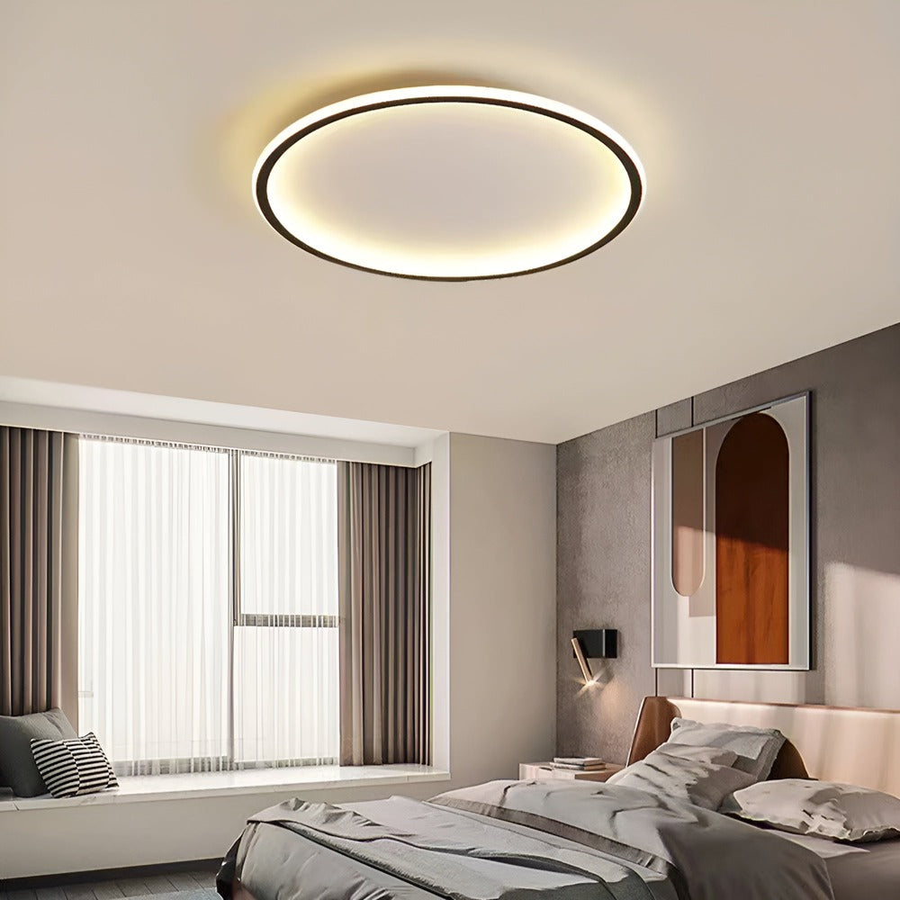 LumoSphere – Dimbar Rund LED-Taklampa i Metall & Glas