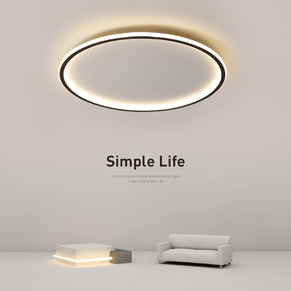 LumoSphere – Dimbar Rund LED-Taklampa i Metall & Glas