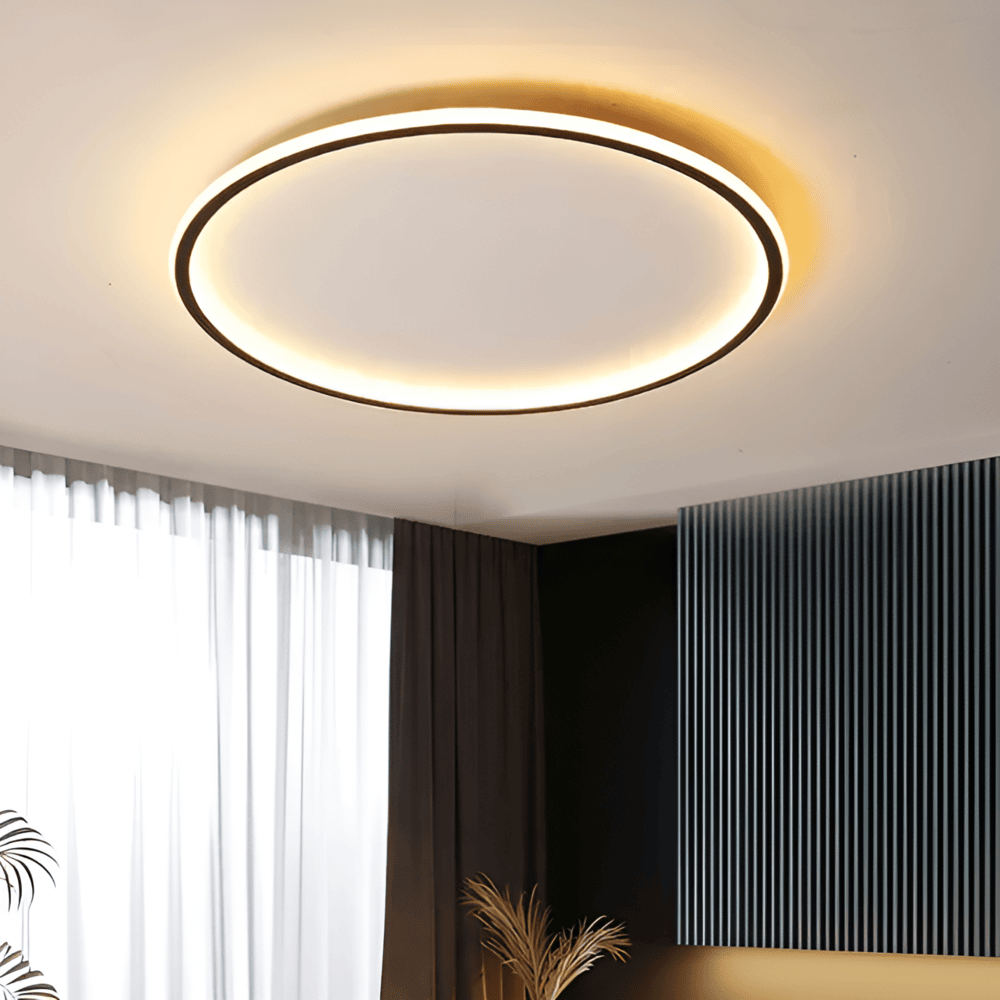 LumoSphere – Dimbar Rund LED-Taklampa i Metall & Glas