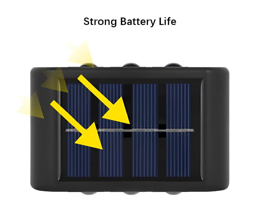 RectaSolaria – Solcellsdriven Vägglampa | IP65 Vattentät LED Trädgårdsbelysning Upp & Ner | 2/4-pack