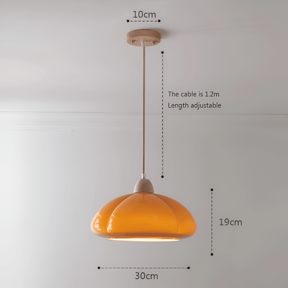 PumpaLuxe – Retro Pendellampa i Glas och Trä med Nordisk Charm