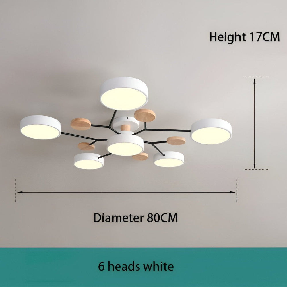 Lunaris – Samtida LED Taklampa med Modern Design och Trädetaljer