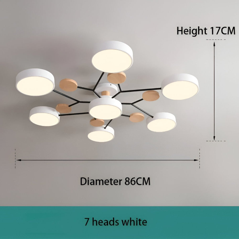 Lunaris – Samtida LED Taklampa med Modern Design och Trädetaljer
