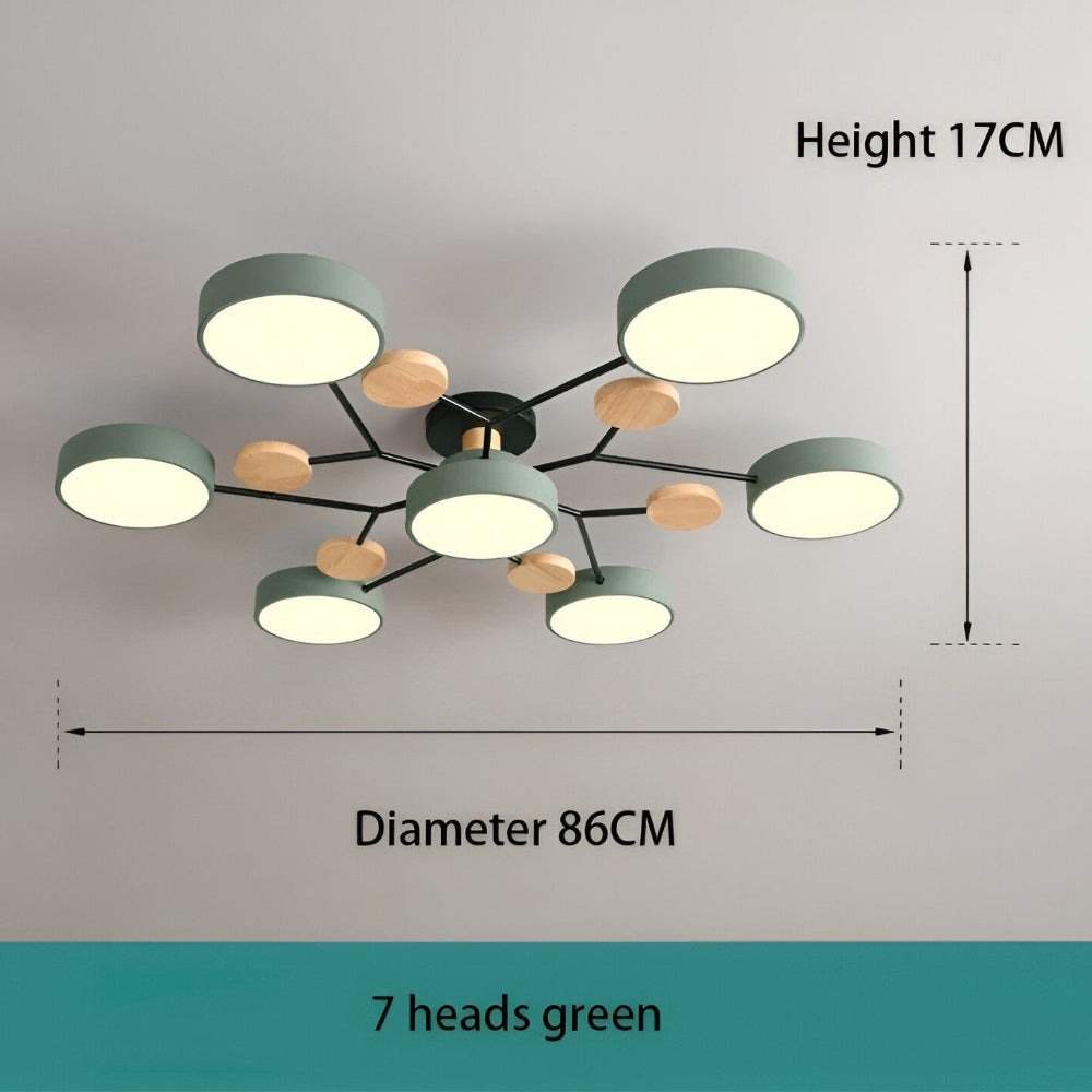 Lunaris – Samtida LED Taklampa med Modern Design och Trädetaljer