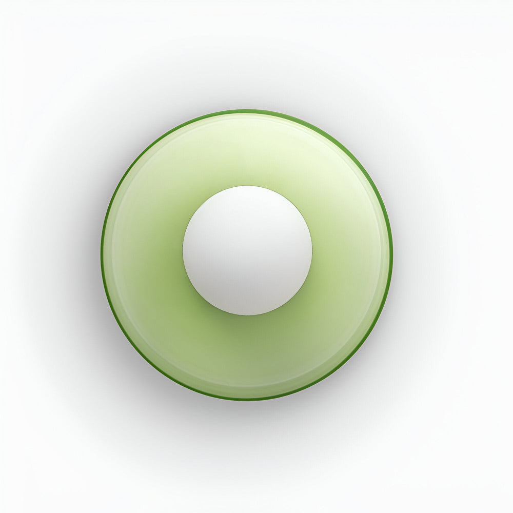 Lunara – Samtida Rund LED Taklampa i Glas och Sten