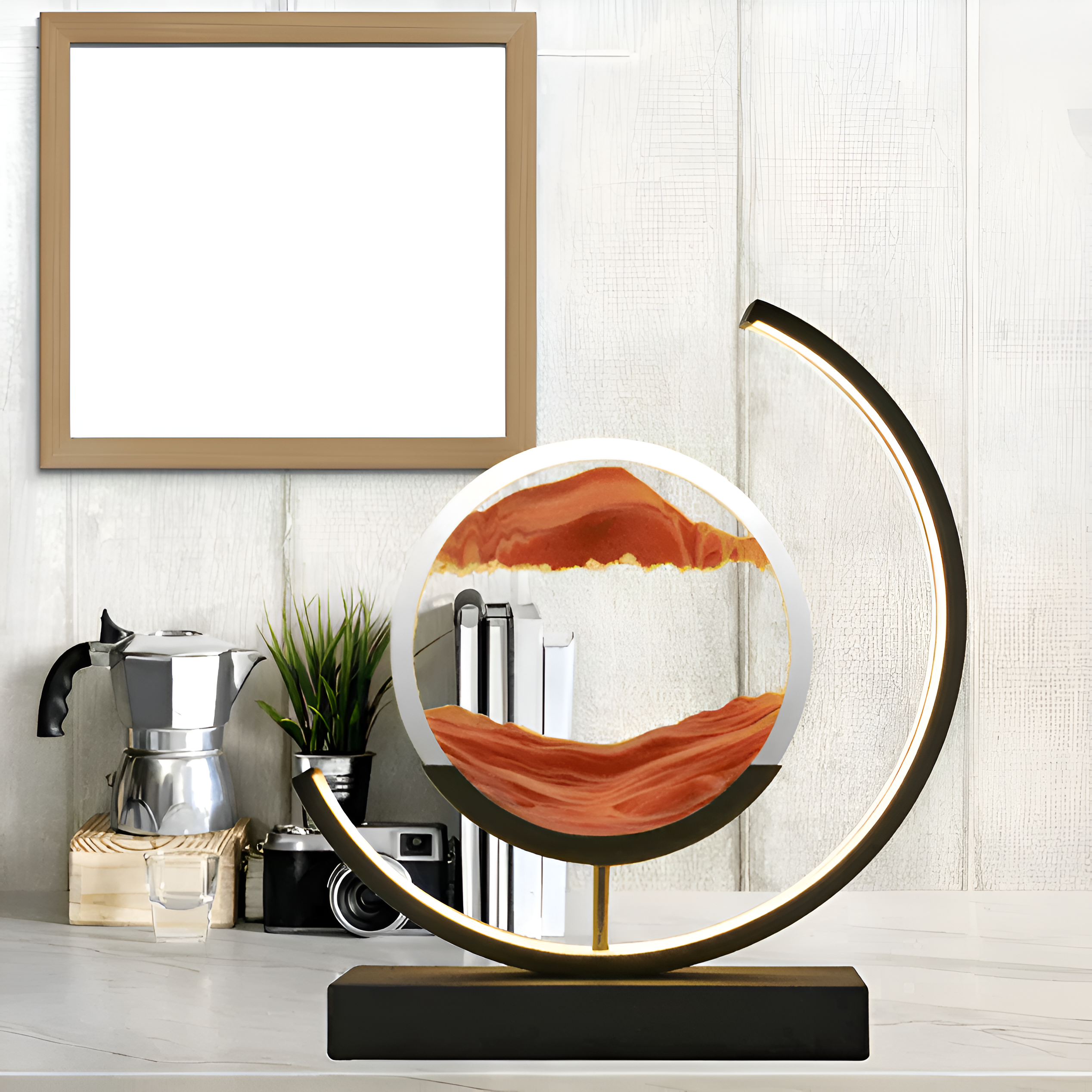 Sand Glow – Sandlampa med app och fjärrkontroll – Dimbar LED med 3 ljusfärger