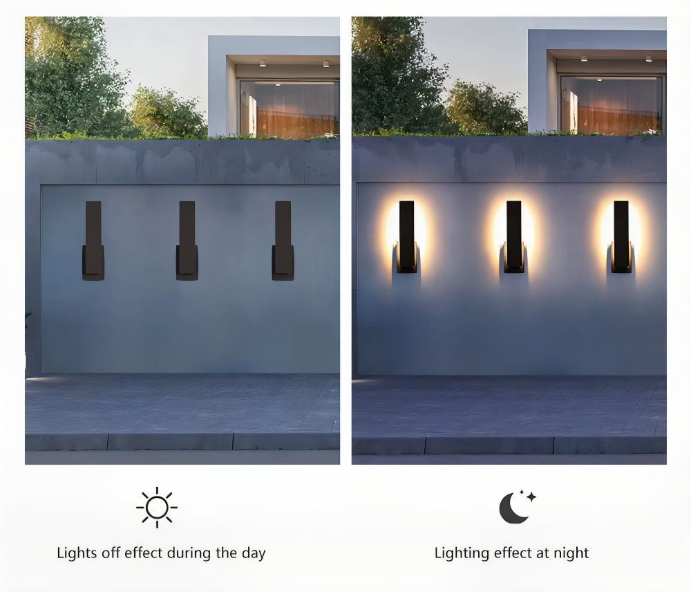 SimpliBlack – Minimalistisk Vattentålig Vägglampa i Aluminium | Modern Utomhusbelysning för Trädgård & Entré