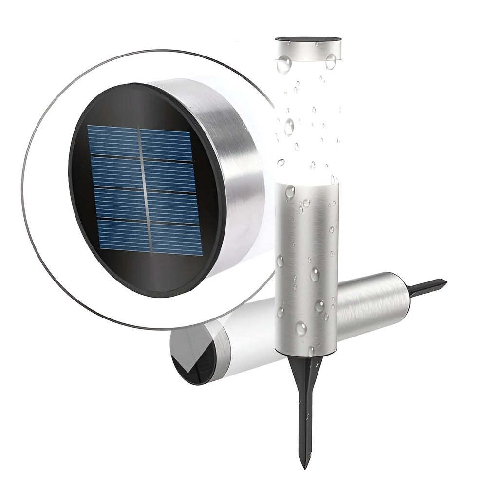 ShinePole Solar – Rostfri Solcellsstolpe med Automatiskt Skymningsljus