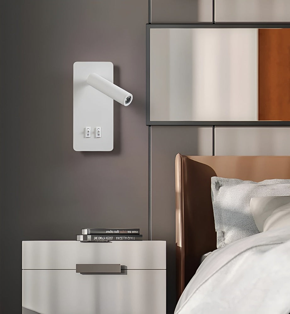 Swivel330° – Minimalistisk Cylinder Vägglampa | 330° Roterande Järnlampa med Dubbla Strömbrytare