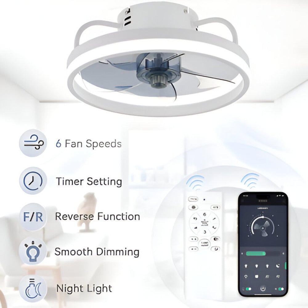 AeroLume – Smart Takfläkt med Dimbar LED och Fjärrkontroll