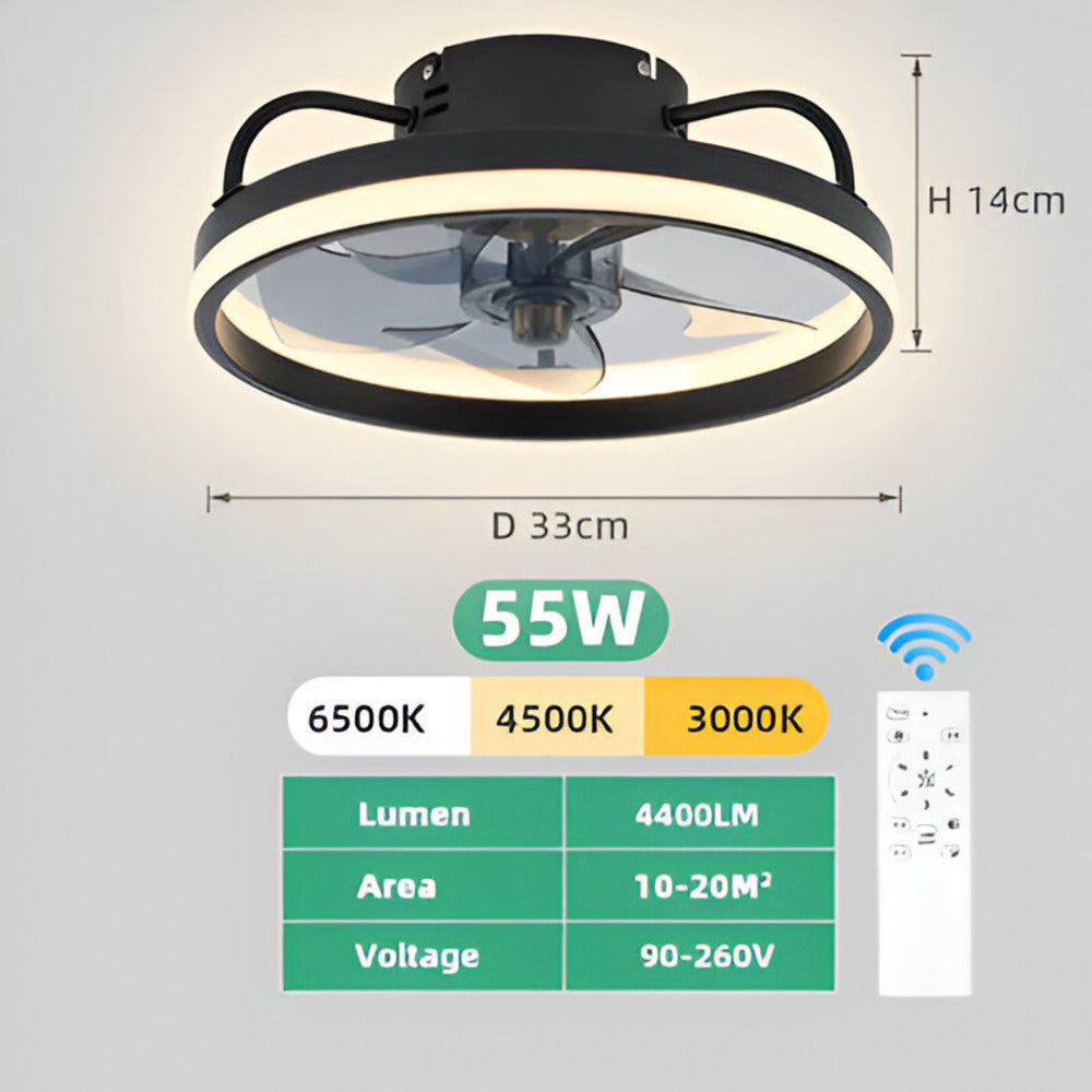 AeroLume – Smart Takfläkt med Dimbar LED och Fjärrkontroll