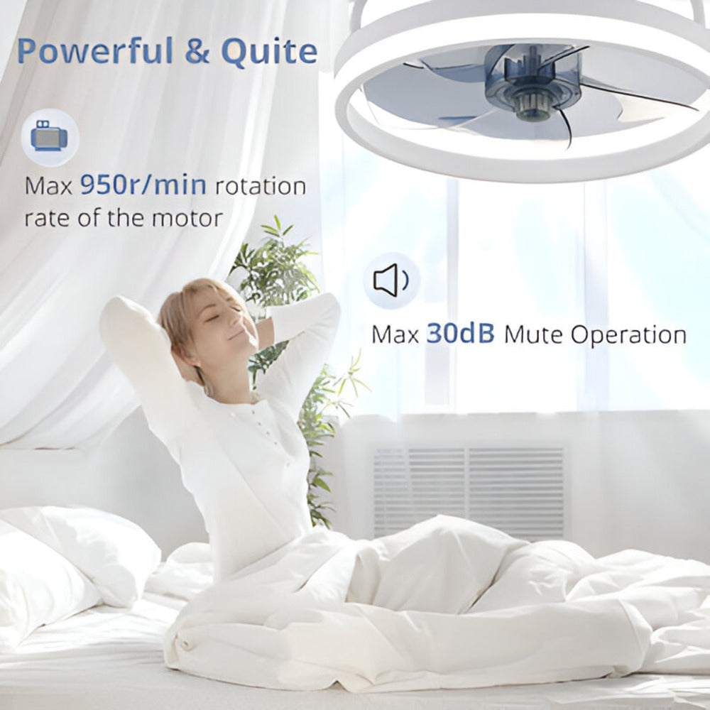 AeroLume – Smart Takfläkt med Dimbar LED och Fjärrkontroll